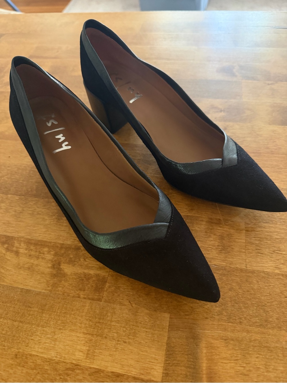 FS | NY French Sole Point Toe Block Heels Size 7.5 - Picture 7 of 7